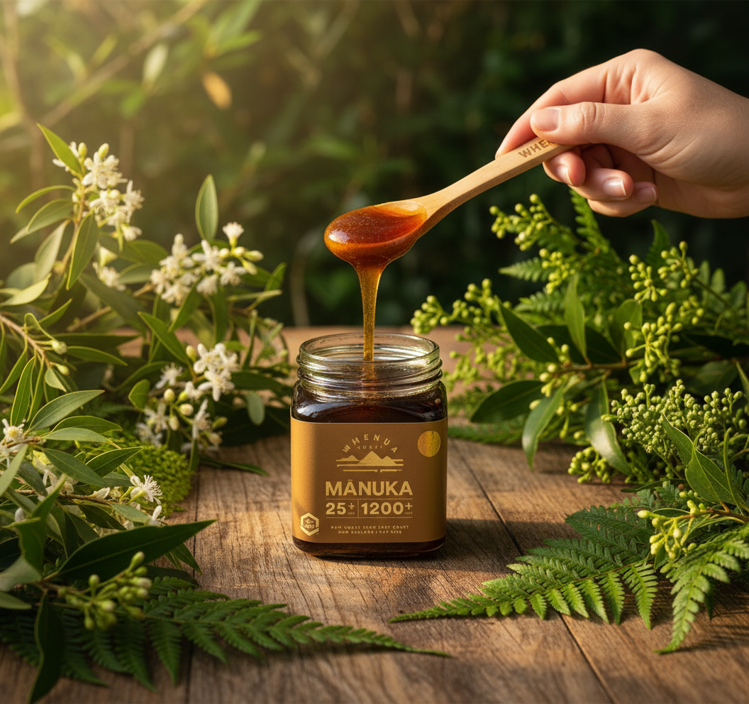 UMF 25+ in Dark Brown Amber Jar Lifestyle Shot